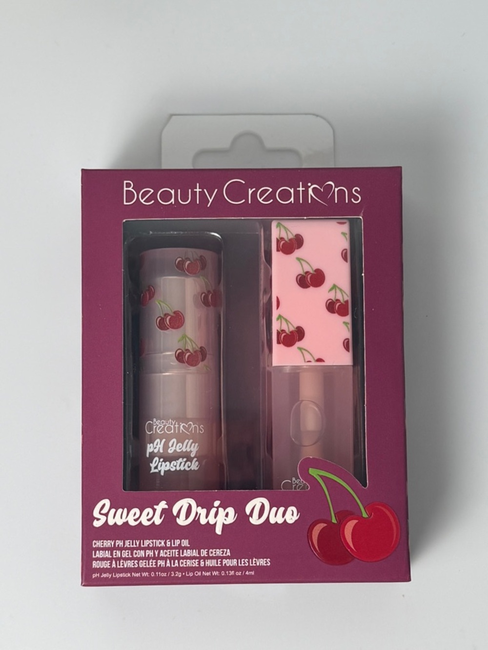 Beauty Creations Sweet Drip Duo cherry Lipstick & Lip Oil - Pink
